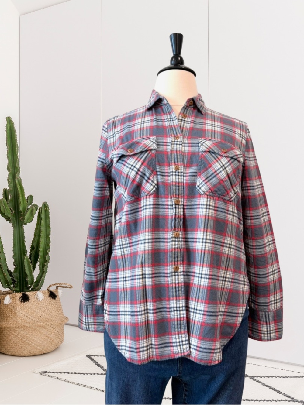 J.Crew Long Sleeve Plaid Soft Flannel Button Down Shirt Top